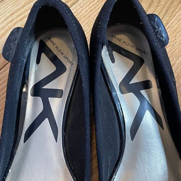 Anne Klein Sport black peekaboo wedges studs 6 - Picture 3 of 10
